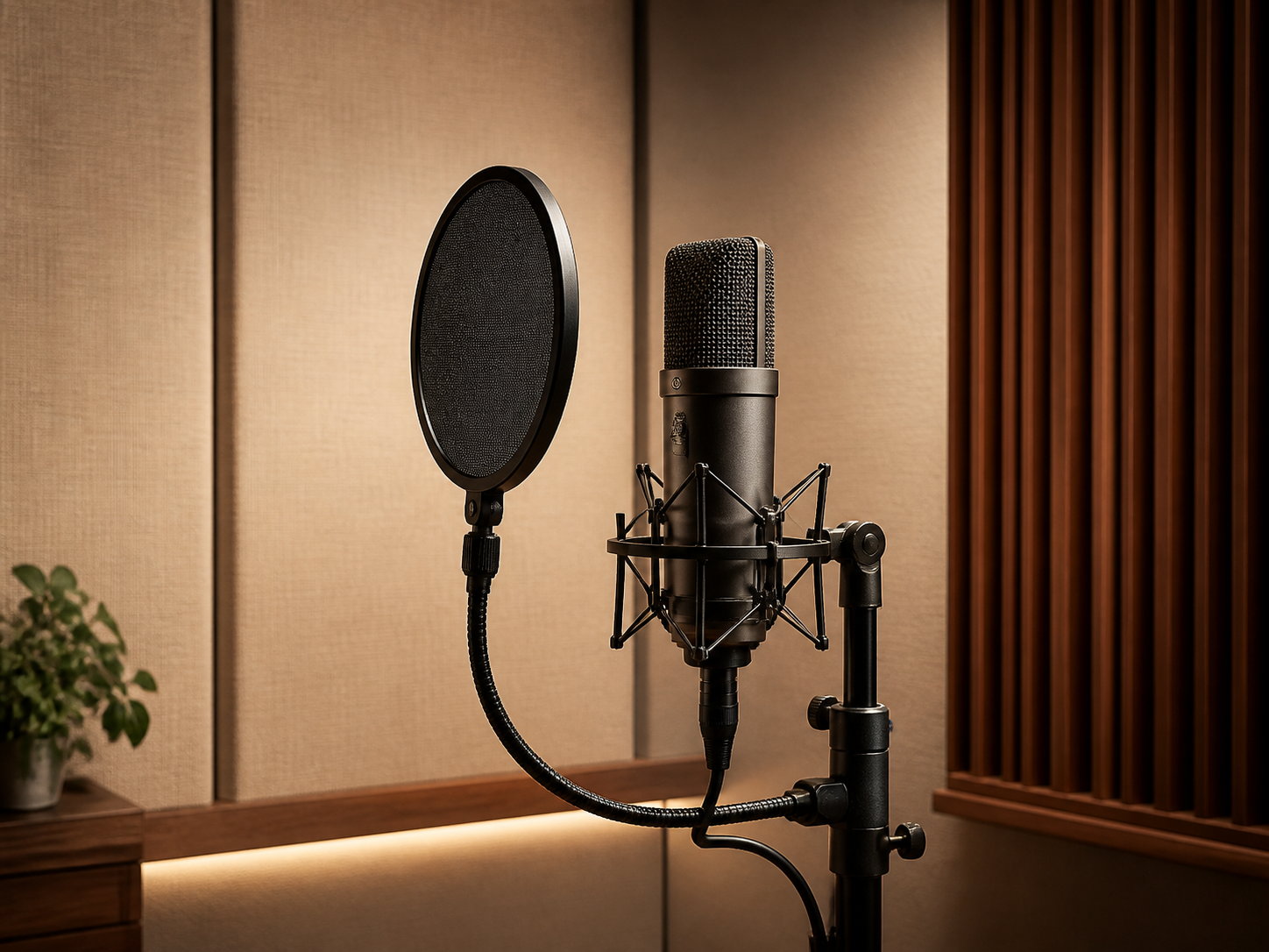 Microphone de studio avec filtre anti-pop