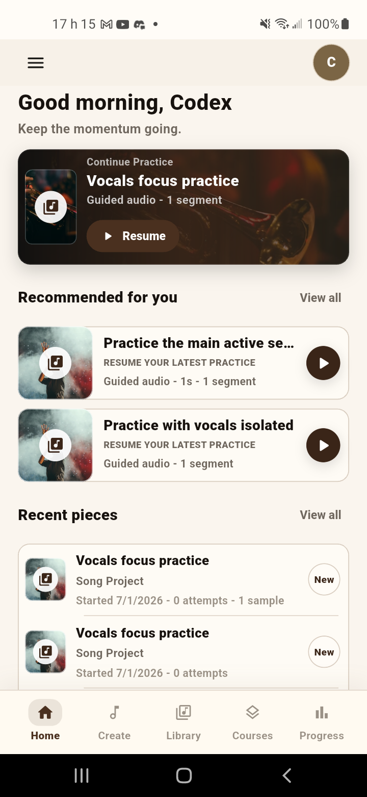 Accueil personnalisé de l’application Intruzic